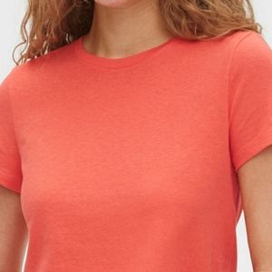 Linen Blend Slim Fit Tee Heathered Coral